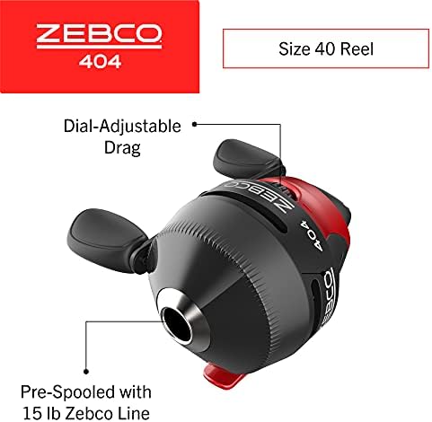 Zebco 404 Spincast Reel and 2-Piece Fishing Rod Combo, Durable Fiberglass Rod with EVA Handle, QuickSet Anti-Reverse Reel with Built-In Bite Alert, Pre-Spooled - Image 3