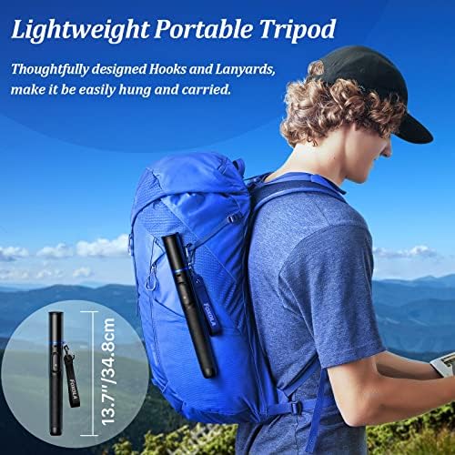 FOXOLA 61" Phone Tripod & Selfie Stick, Extendable All in One Cell Phone Tripod Stand with Wireless Remote, Portable Tripod for 4.5''-9'' iPhone Android Phone in Selfies/Live Stream/Record/Vlog, Black - Image 6