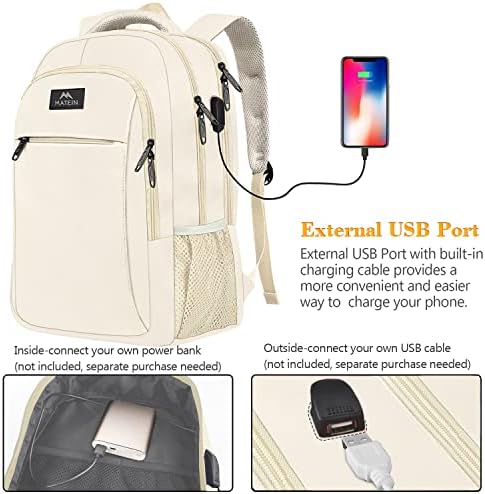 MATEIN Travel Laptop Backpack, Business Anti Theft Slim Durable Laptop Backpack with USB Charging Port, Water Resistant College Bag Computer Bag Gifts for Men & Women Fits 15.6 Inch Notebook, Grey - Image 22