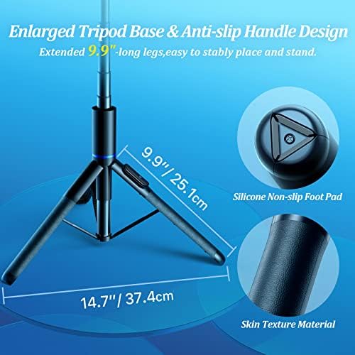 FOXOLA 61" Phone Tripod & Selfie Stick, Extendable All in One Cell Phone Tripod Stand with Wireless Remote, Portable Tripod for 4.5''-9'' iPhone Android Phone in Selfies/Live Stream/Record/Vlog, Black - Image 4