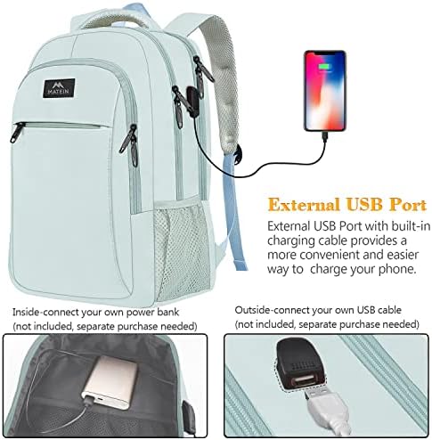 MATEIN Travel Laptop Backpack, Business Anti Theft Slim Durable Laptop Backpack with USB Charging Port, Water Resistant College Bag Computer Bag Gifts for Men & Women Fits 15.6 Inch Notebook, Grey - Image 16