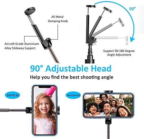 Vproof Monopod Selfie Stick Bluetooth, Lightweight Monopod Aluminum All in One Extendable Monopod Compact Design, Compatible with iPhone 14 Pro Max/14 Pro/14/14 Plus, Galaxy S22 - Image 6