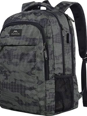 MATEIN Travel Laptop Backpack, Business Anti Theft Slim Durable Laptop Backpack with USB Charging Port, Water Resistant College Bag Computer Bag Gifts for Men & Women Fits 15.6 Inch Notebook, Grey