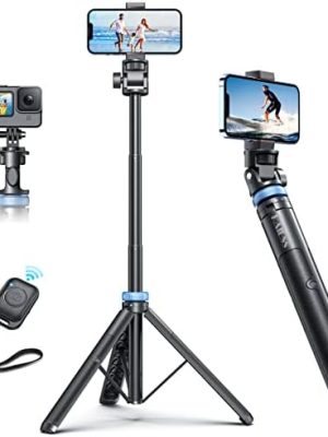 [Newest] 62" Selfie Stick Tripod with Remote - Kaiess Tripod for iPhone, High Strength Legs & Extendable Tube Tripod Stand, Fit for iPhone 14 Pro Max/14 Pro/13 Pro Max/Samsung S22/Camera/GoPro