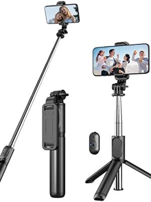 Selfie Stick Tripod with Detachable Wireless Remote, 4 in 1 Extendable Portable Selfie Stick & Phone Tripod Stand Compatible with Gopro, iPhone/Samsung/Huawei, etc.