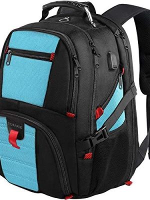 YOREPEK Travel Backpack, Extra Large 50L Laptop Backpacks for Men Women, Water Resistant College Backpack Airline Approved Business Work Bag with USB Charging Port Fits 17 Inch Computer, Black